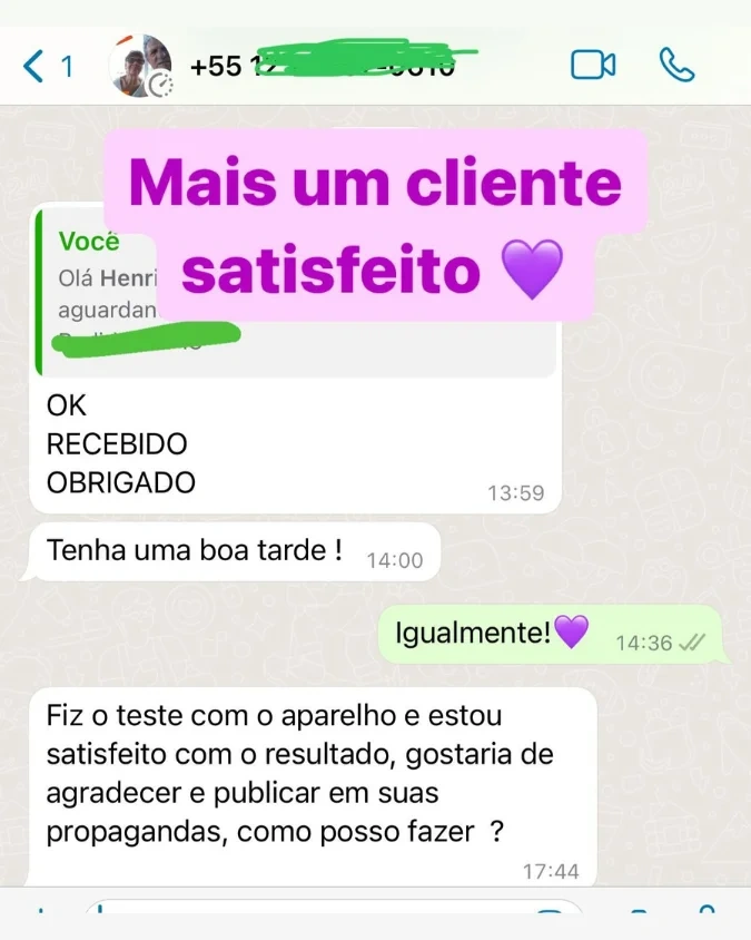 Depoimento de cliente 1